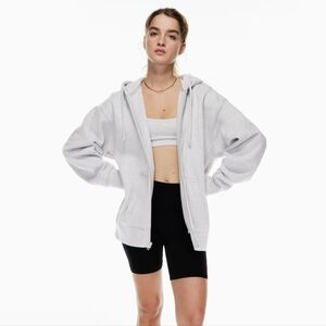 Aritzia TNA extra fleece boyfriend zip hoodie